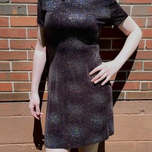 Rainbow glitter black dress